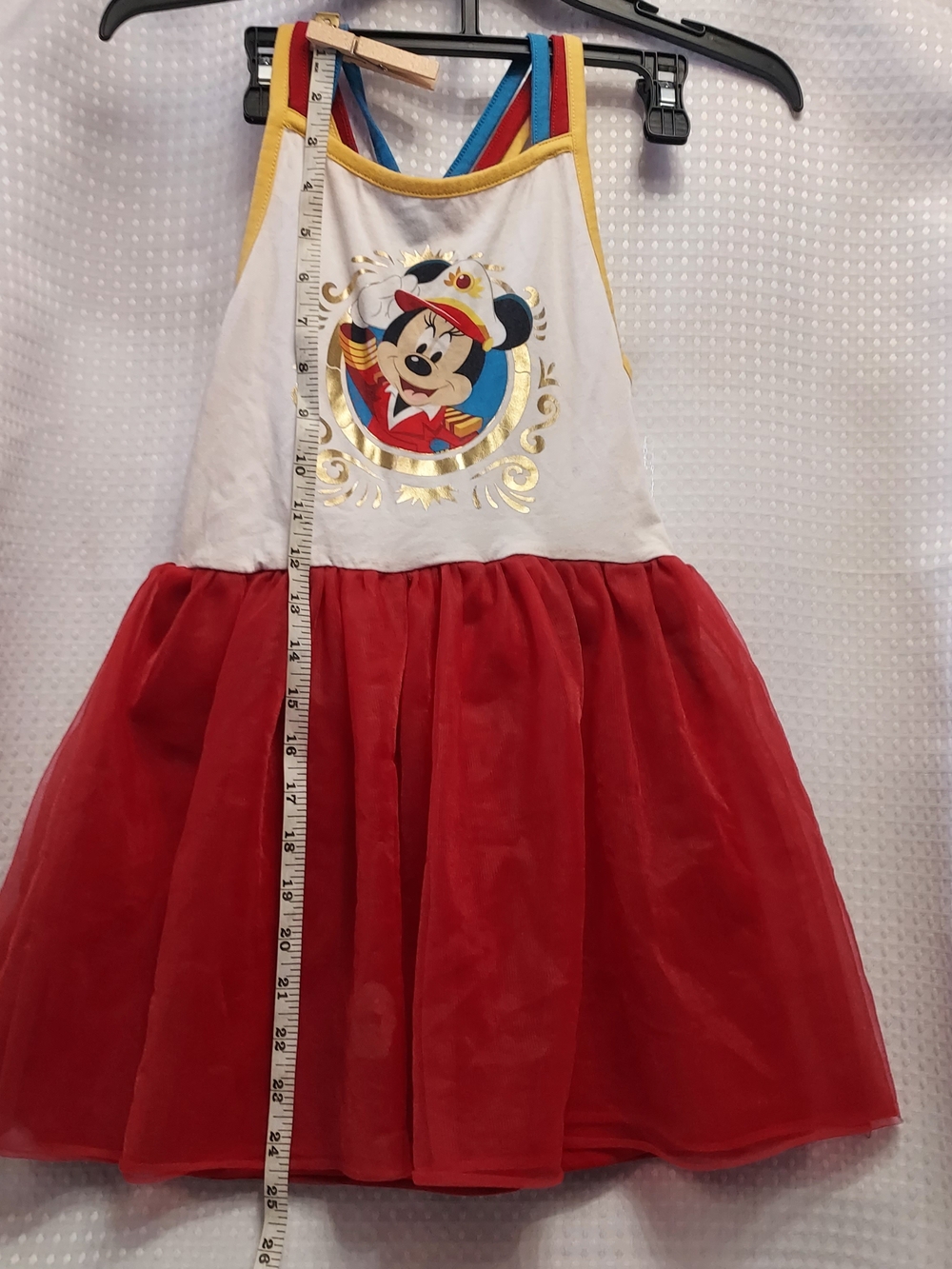 Disney Red Tulle Minnie Mouse Dress with Gold Accents